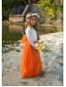 Ivory Lace Burnt Orange Tulle Fall Flower Girl Dress Ivory Lace Burnt Orange Tulle Fall Flower Girl Dress